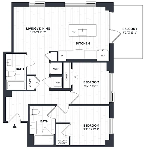 Floor plan 2 Bed/2 Bath PH - Stratos - CC05