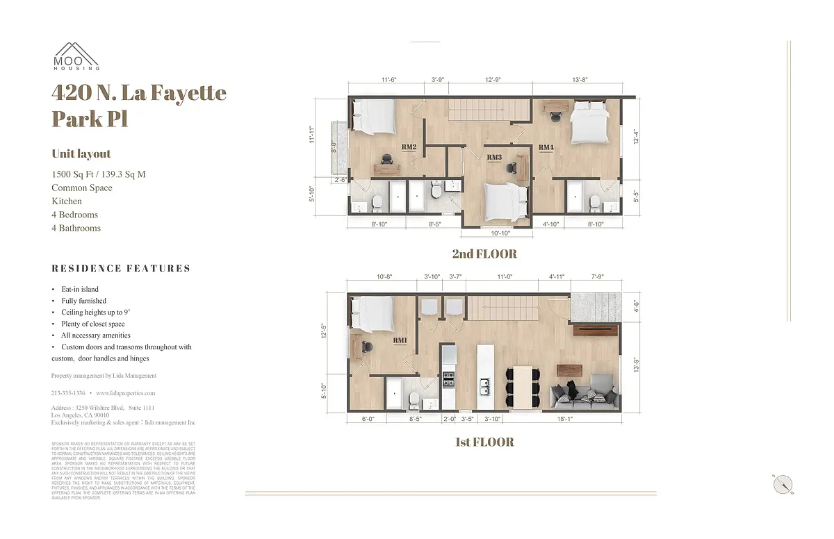 Floor plan Private room - 420 N La Fayette Park Pl -4b4b