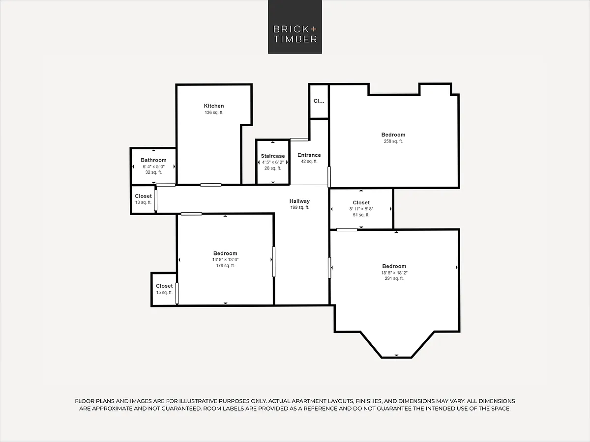 Floor plan 3 Bedroom 1 Bath