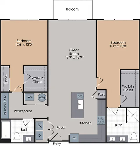 Floor plan C1 Two Bedroom
