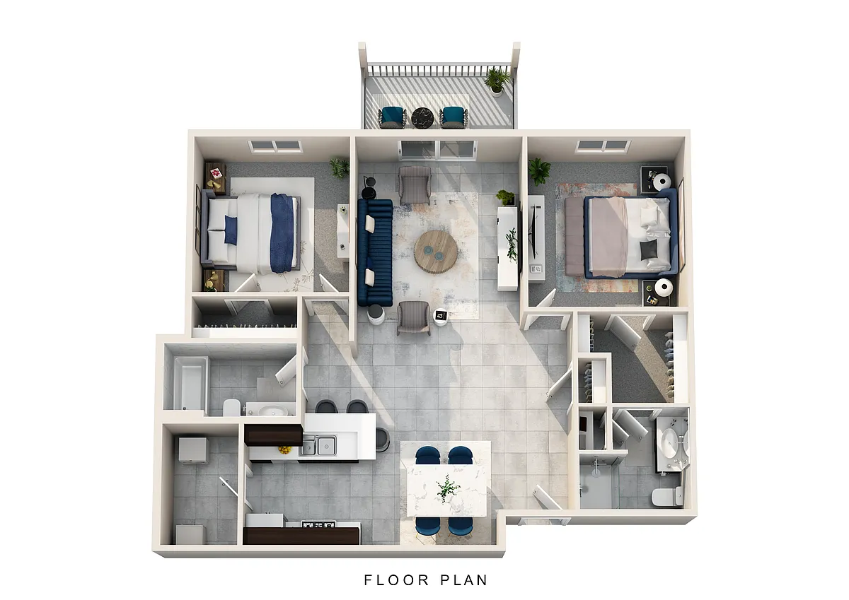 Floor plan 2 BD Apartment