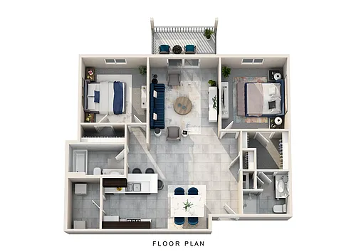 Floor plan 2 BD Apartment