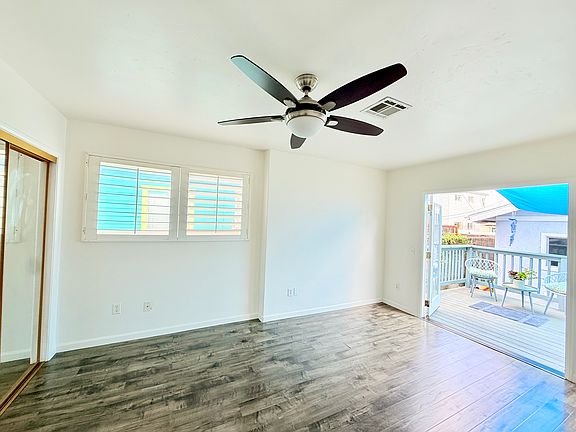 Lots of natural light through the French doors that allows access to the deck/backyard