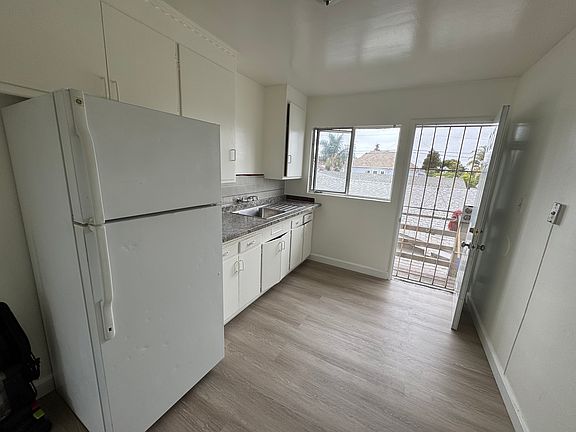Beautiful kitchen with balcony and view