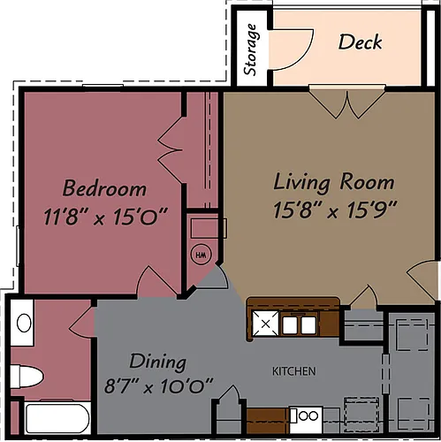 Floor plan 1 Bedroom 1 Bath