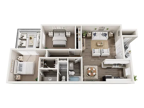 Floor plan Two Bedroom Two Bathroom C