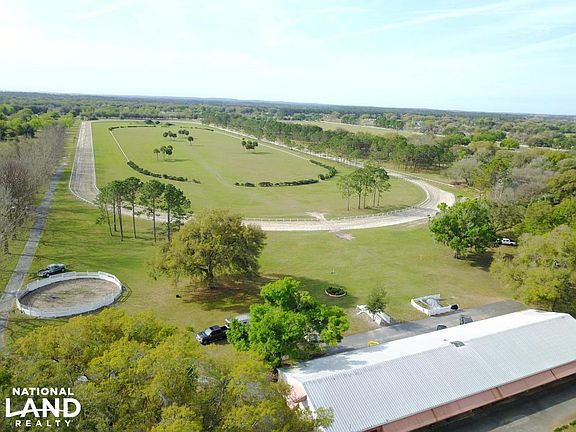 Horse barn and track