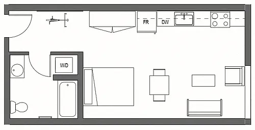 Floor plan Studio - MFTE S1