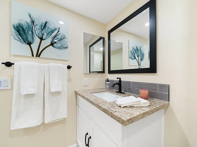 Powder room on lower level.