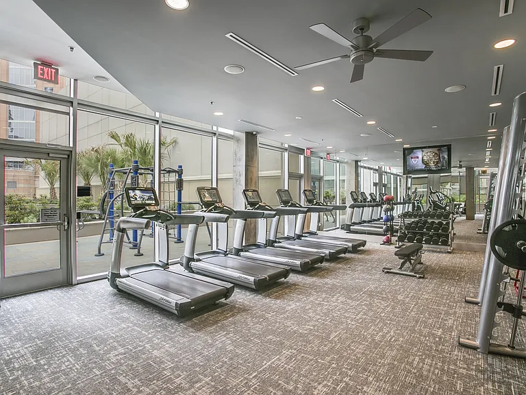 Stay active with on-site fitness options.