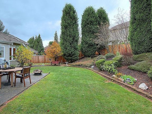 Flat, fully fenced yard