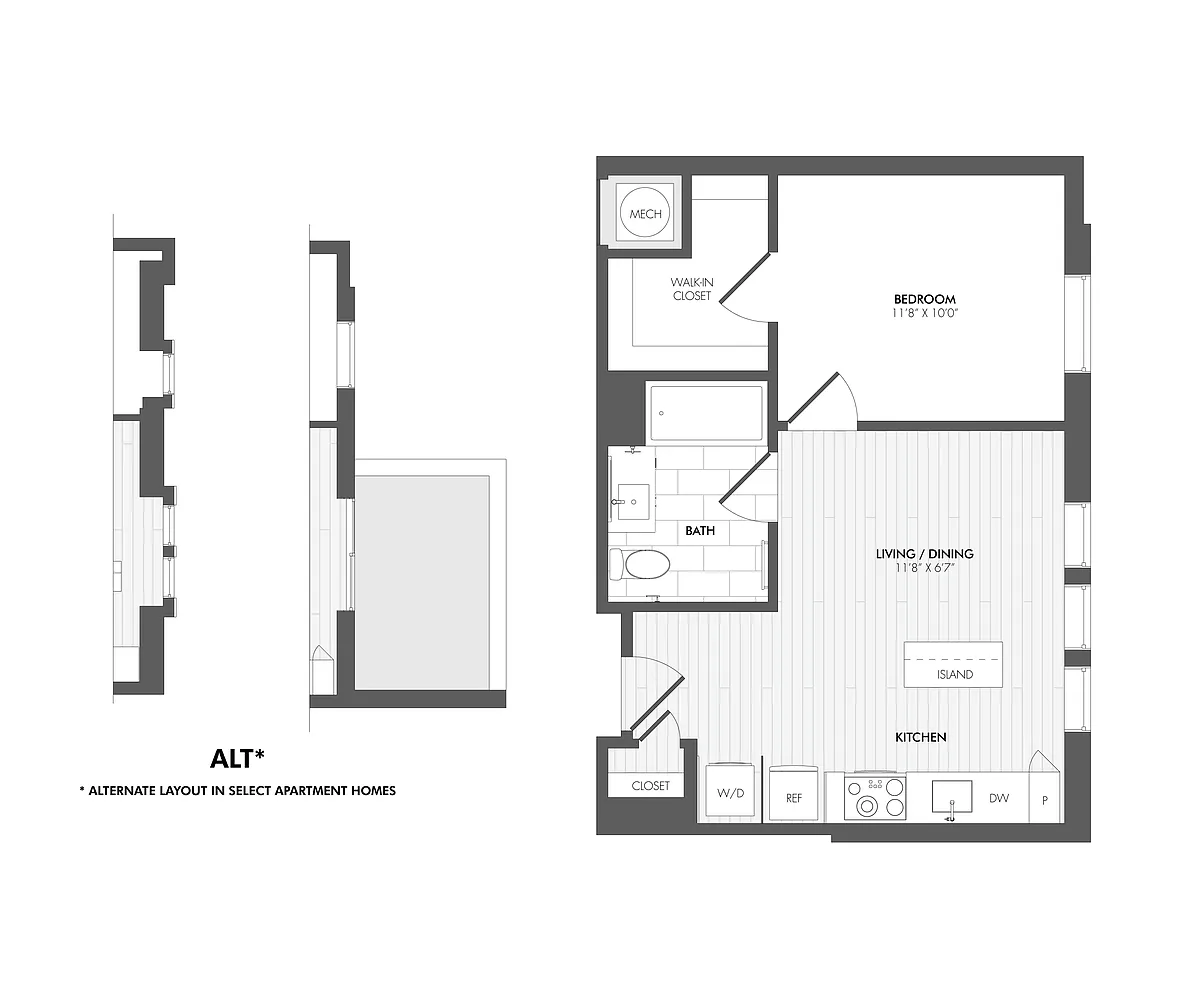 Floor plan Everton 1 Bed/1 Bath-1B