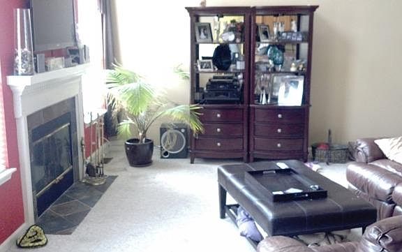 Living room with fireplace