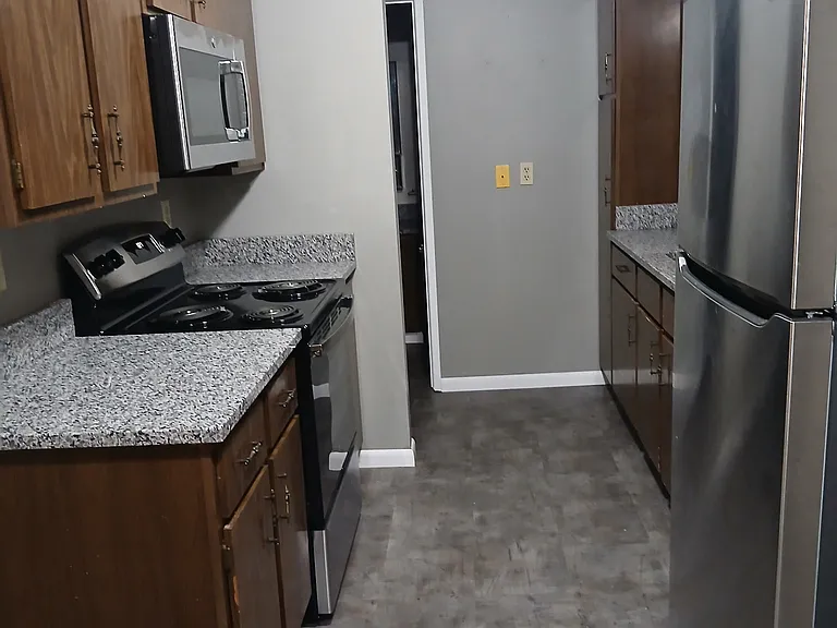 From dining area to bathroom.
