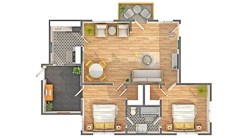 Floor plan Buckingham Two Bedroom