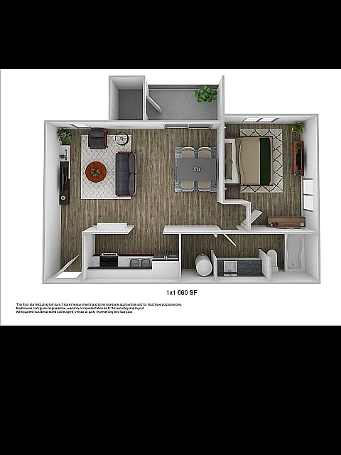 Floor plan Platinum Larger One Bedroom- with washer/dryer