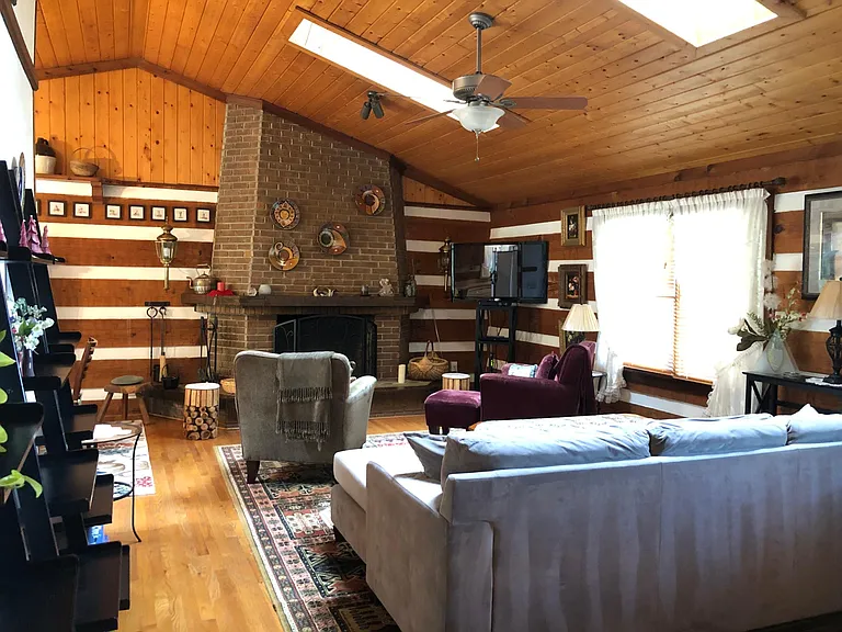 living area w/ fireplace