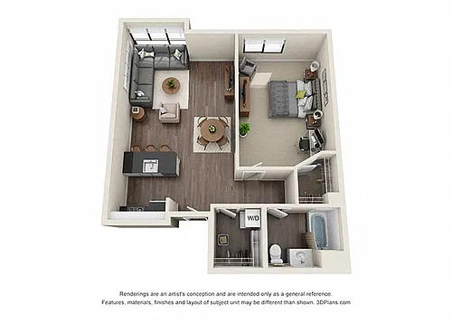 Floor plan ONE BEDROOM | ONE BATH A7.1