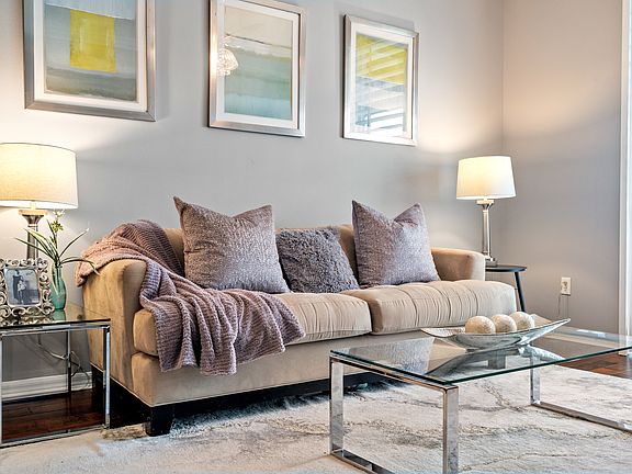 Living room with pull out sleeper sofa for guests.