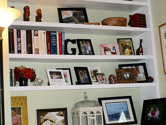 Built-in bookshelves