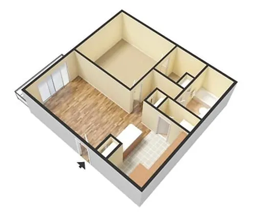 Floor plan The Anza 1x1