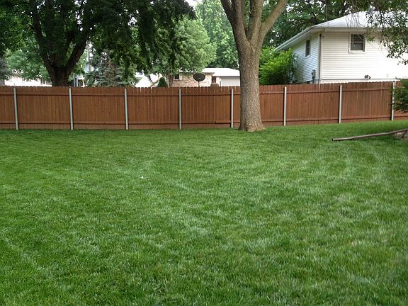 Fenced in backyard