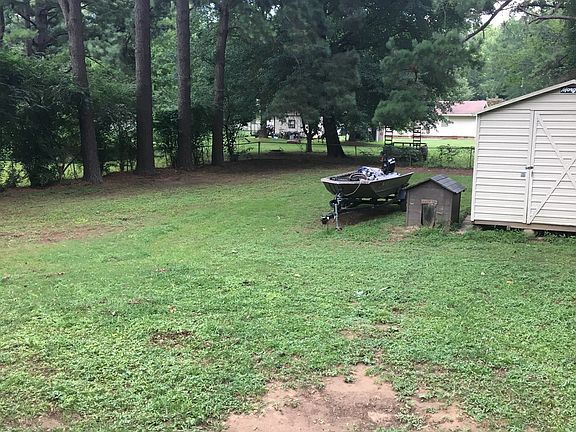 Back yard with storage