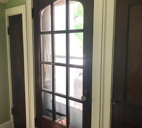 Front door & 2 coat closets