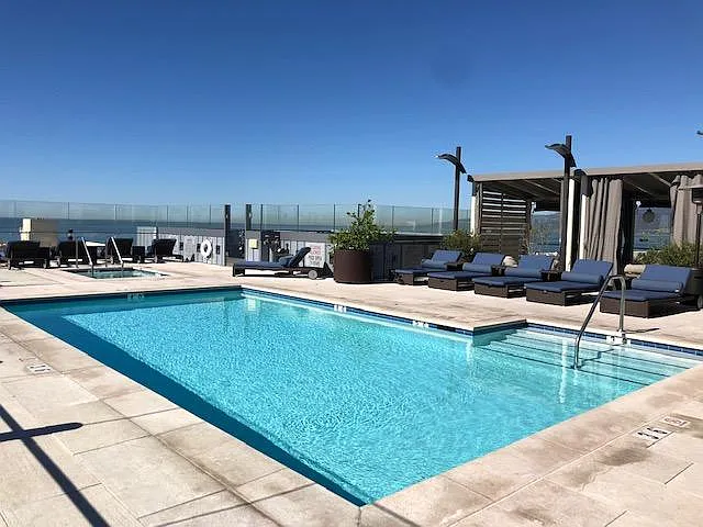 Roof top pool with ocean view