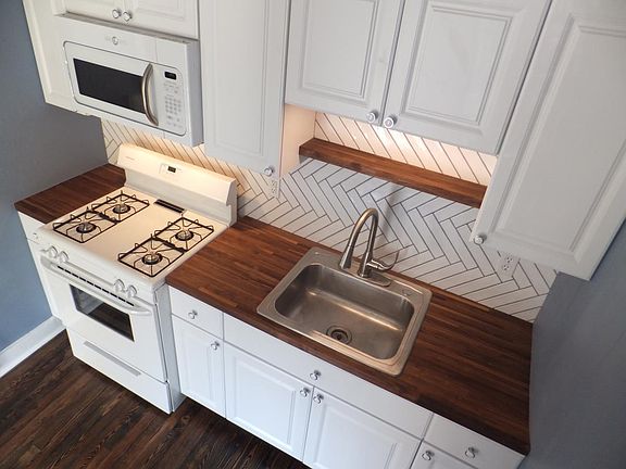 Herringbone tile backsplash
