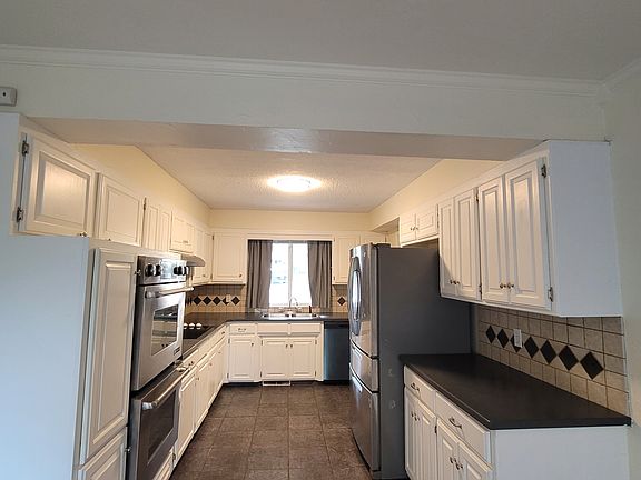 Kitchen with double oven.
