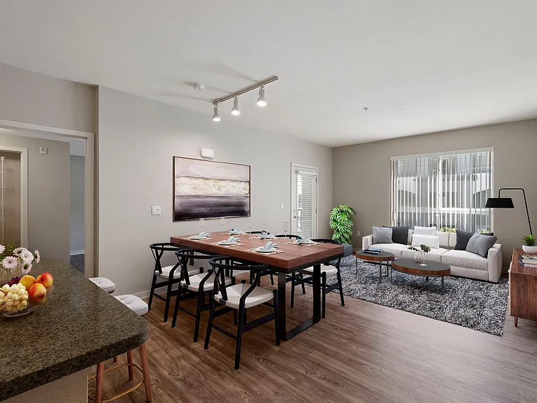 Large windows let in ample natural light