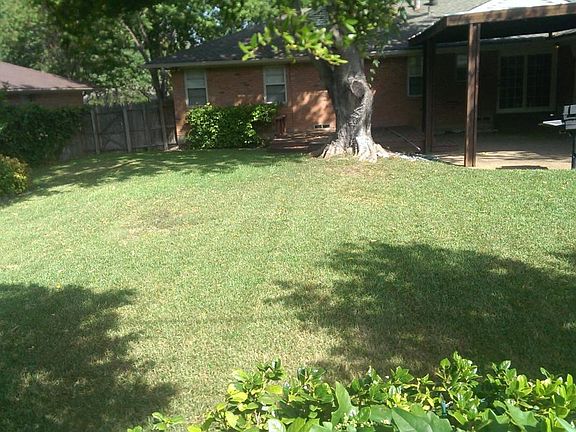 back yard and covred patio