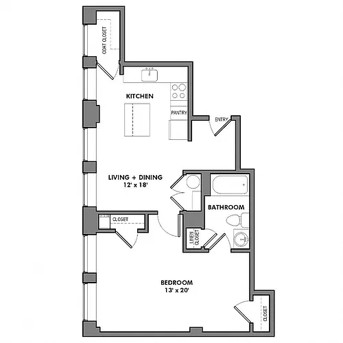 Floor plan Suite F (Highland Building)