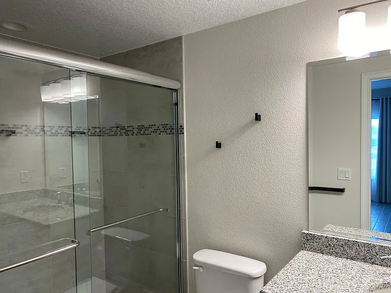 Master Bathroom with high-end towel bars.