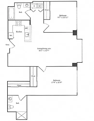 Floor plan 1,155 sq. ft.