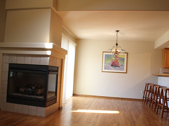 Dining room and fireplace