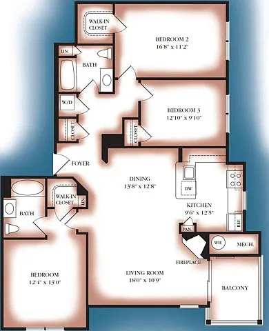 Floor plan The Dorsey - Renovated