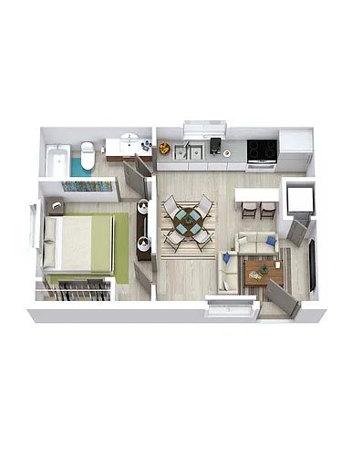 Floor plan 1 Bed 1 Bath 420