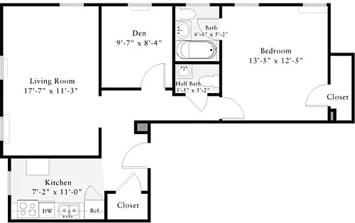 Floor plan 1 Bedroom S