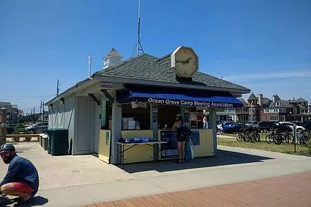 Ocean Grove beach office. Bathrooms on right side.