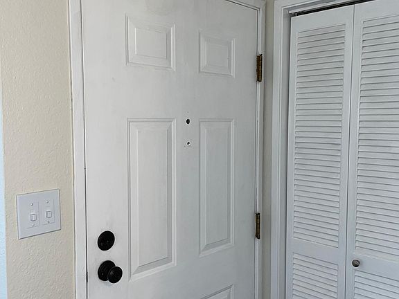 Front door and closet