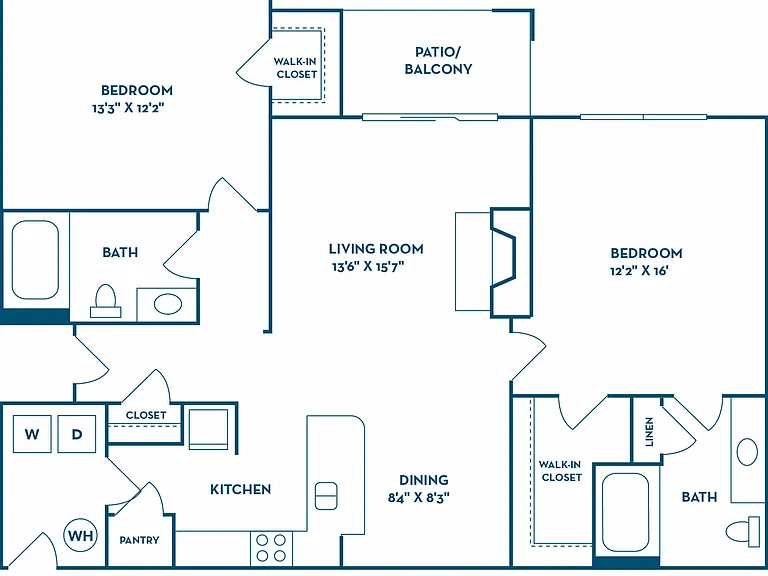 2 Bedroom | 2 Bath | 1124 SF 2 Bedroom | 2 Bath | 1124 SF
