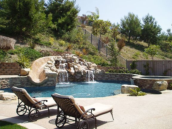 Pool, Slide, Natural Rock, Fountian, Spa