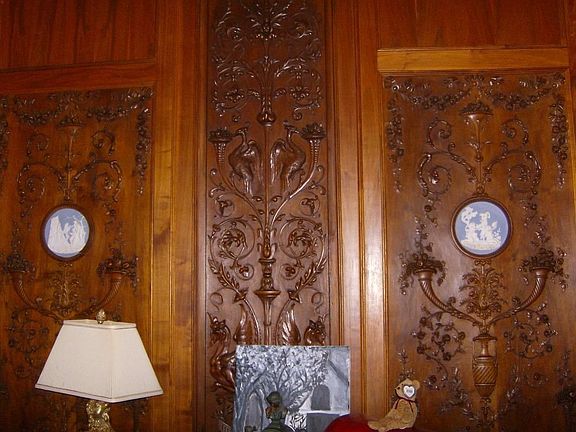 Gentleman's Study Wood Carving Details