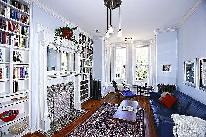 Living Room w/Built-ins, Pocket Doors