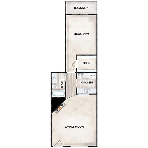 Floor plan One Bedroom - Medium