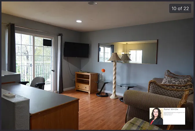 Loft area, desk space, couch, large TV, outdoor upstairs patio