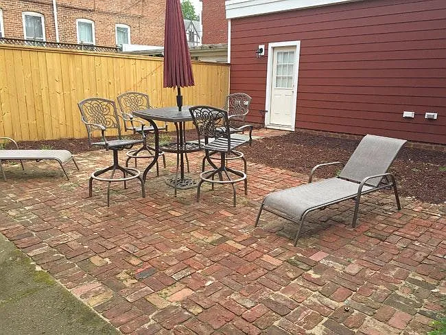 Fenced back patio
