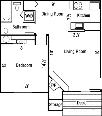 Floor plan 1 Bedrooms